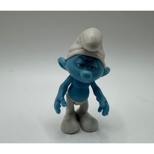 Peyo Jakks Pacific Grumpy Smurf Figure 2.5" Blue 2011 The Smurfs Movie Toy